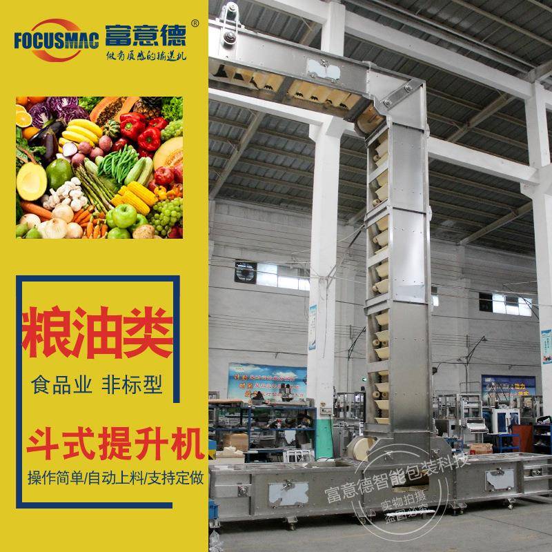 加工定制高产量橡胶链条提升机五谷杂粮食品钟摆型斗式提升机