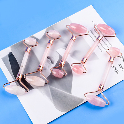 Rose Quartz Jade Roller for Face Anti Aging Wrinkles Puffine