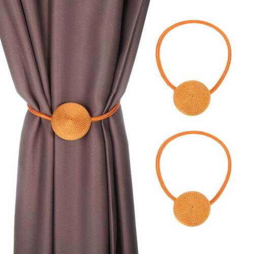 极速2pcs/set Magnetic Curtain Hand-Woven Tiebacks Holdbacks