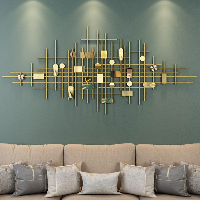 现代墙面装饰挂件客厅背景墙挂件墙上装饰品金属轻奢立体铁艺壁饰