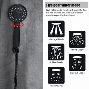 head 极速5 handheld shower black modes matte