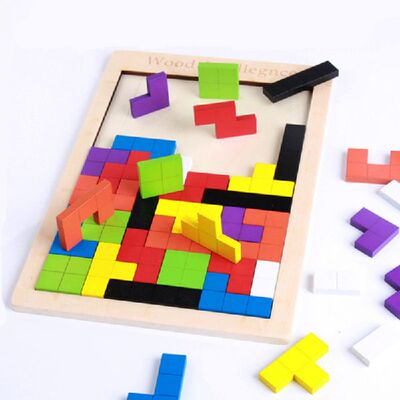 极速Wooden Geometric Shape Jigsaw Puzzles Chess Game Board