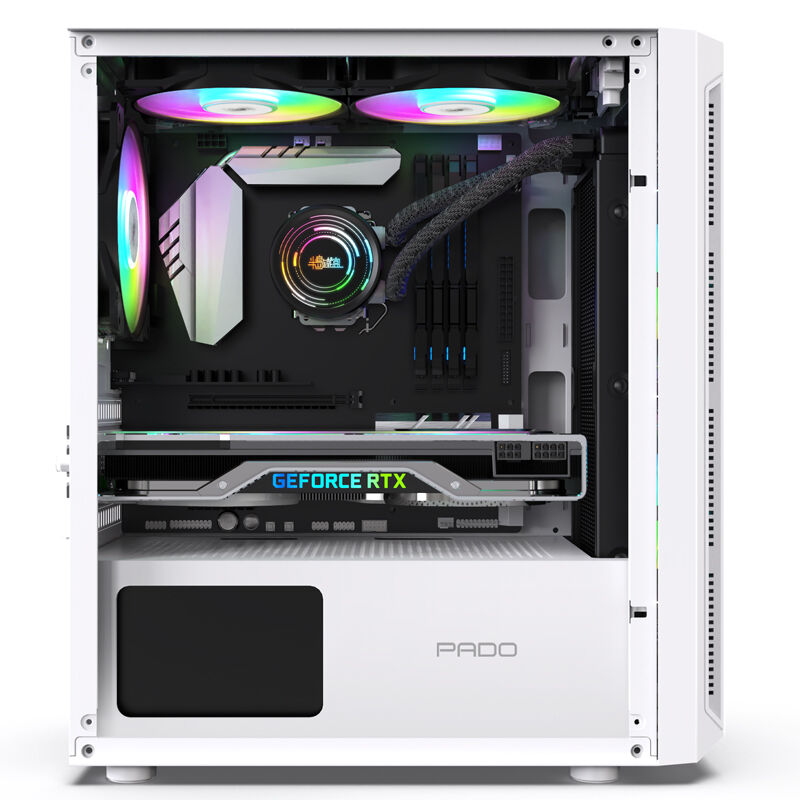 半岛铁盒(PADO)白羊座V白色桌上型电脑电脑小主机壳(支持M-ATX主