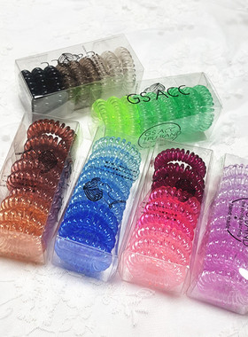 3/4/5/9/10 Pcs/Box Telephone Wire Elastic Hair Bands Transpa