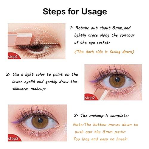 Moakxer 2 PCS Eye Shadow Stick Double Colors Waterproof Grad