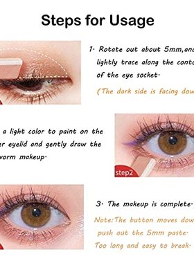 Moakxer 2 PCS Eye Shadow Stick Double Colors Waterproof Grad
