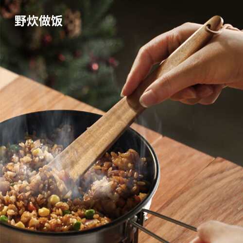 极速日本霜山柚木三角锅铲厨房炒菜铲子家用宝宝辅食锅铲户外露营