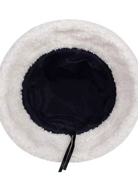 Lamb Wool Appa Bucket Hat Winter Warm Fishing Caps Faux Fur