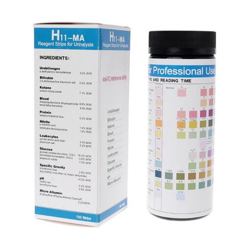 极速100Pcs H-11MA Urine Test Strip Reagent Strip For 11 Urin