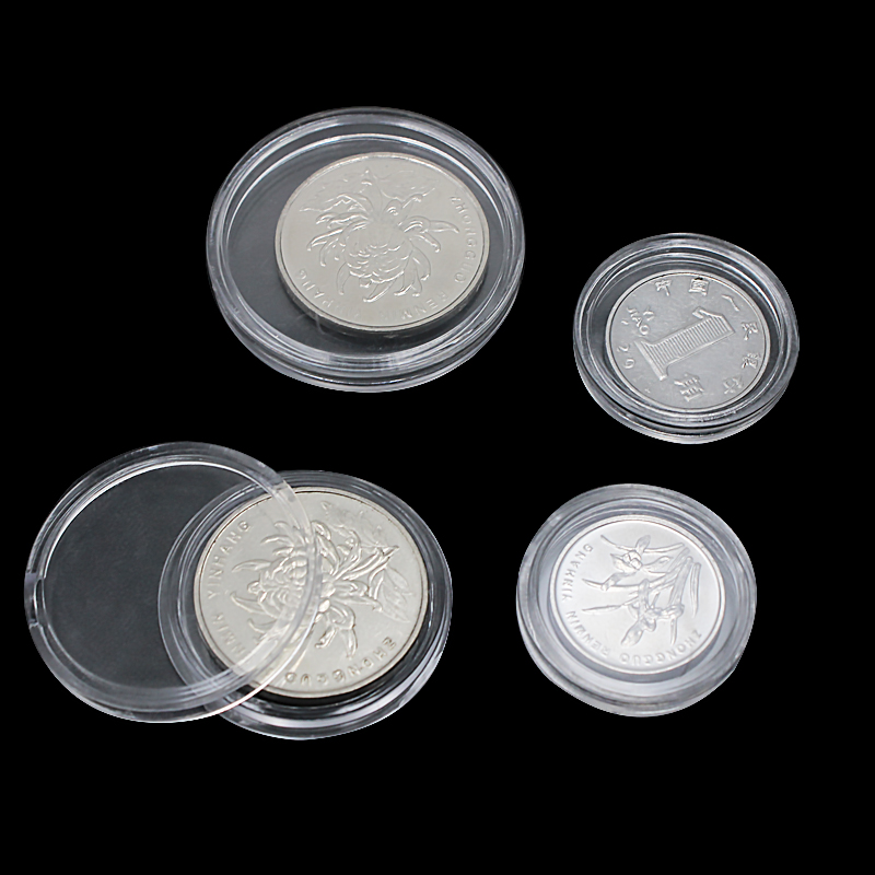 10pcs/lot Transparent Plastic Coin Holder Coin Collecting Bo