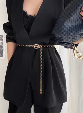 Metal Chain Belts for Women Waistbands Long Tassel for Suita