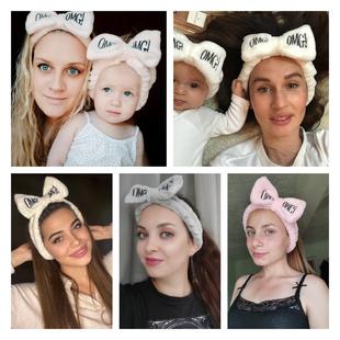 Wash For OMG Hairbands Bow Face Fleece Coral Letter New 2021