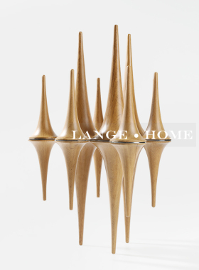 现代轻奢倒影椎体摆件创意样板间别墅酒店售楼处会所大堂软装饰品