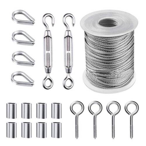 极速19Pcs Garden Wire Rope Turnbuckle Wire Tensioner Straine
