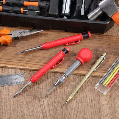 极速2pcs Carpenter Pencils Set With 6pcs Refills Marker Mark