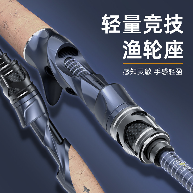 【新品】小蓝鲨远投路亚竿翔鲨单竿超远投枪柄直柄翘嘴鲈鱼竿路亚