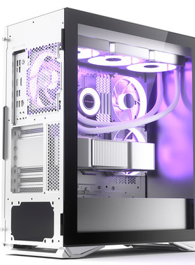 爱国者(aigo)YOGOM2PRO白色游戏鞋盒电脑机箱E-ATX/ATX主板/360