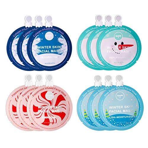 SpaLife Winter Skin Facial Mask 12 count w/ 4 Different Infu