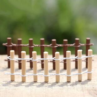 极速2pcs Wooden Fence Decoration Fish Aquarium Decor Artific