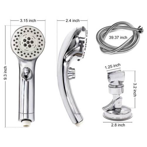 极速Shower Head with 1.5 M Hose 5 Jet Types Hand Shower Wate
