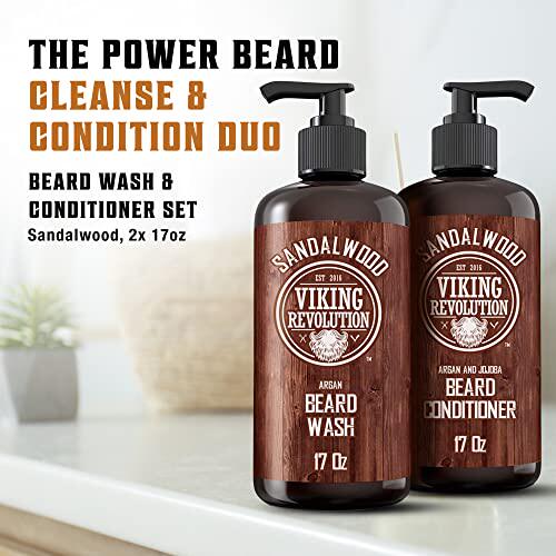 极速Beard Wash & Beard Conditioner Set w/Argan & Jojoba Oils