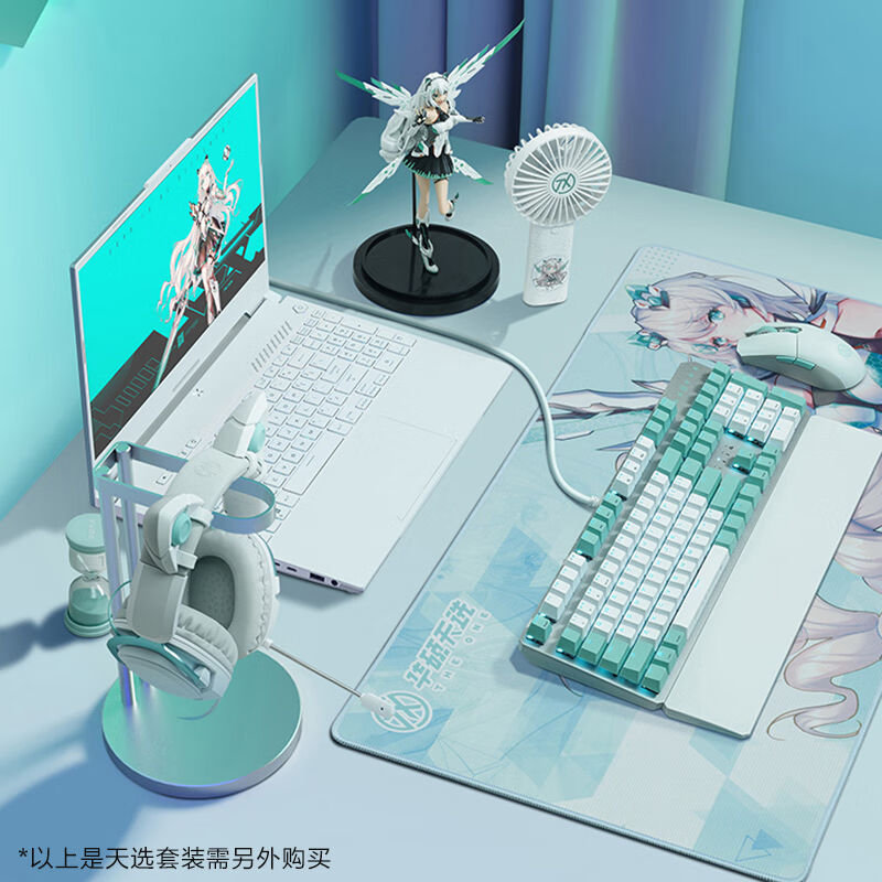 华硕天选游戏机械键盘有线全尺寸RGB背光全键无冲磁吸式掌托月耀