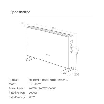 Electric Heater 1S DNQ04ZM Fluent Air Flow Fan Wall Room War