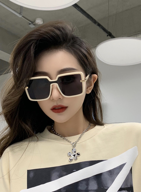 网红款太阳眼镜韩版一体式方形2023新款遮阳大框太阳眼镜男女街拍