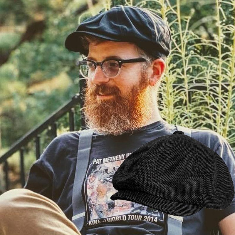 Four Seasons Mens Newsboy Hat Women Male Linen Octagonal Ca