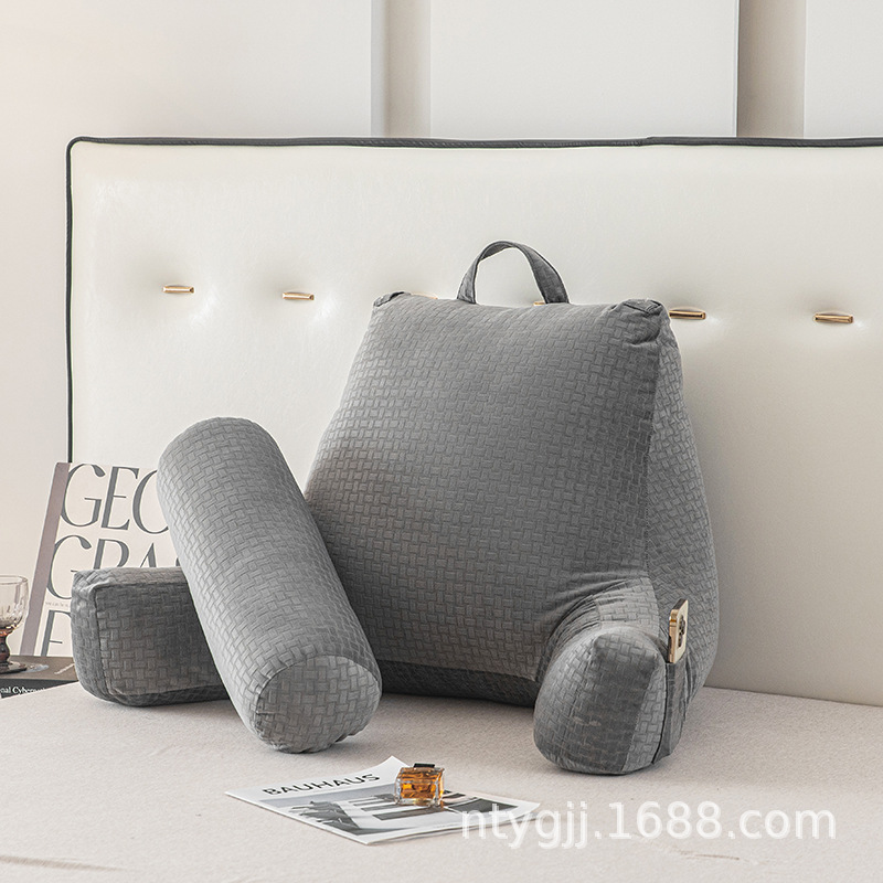 床头靠软包床上背靠水波纹大靠枕靠背宿舍抱枕读书腰枕护腰枕