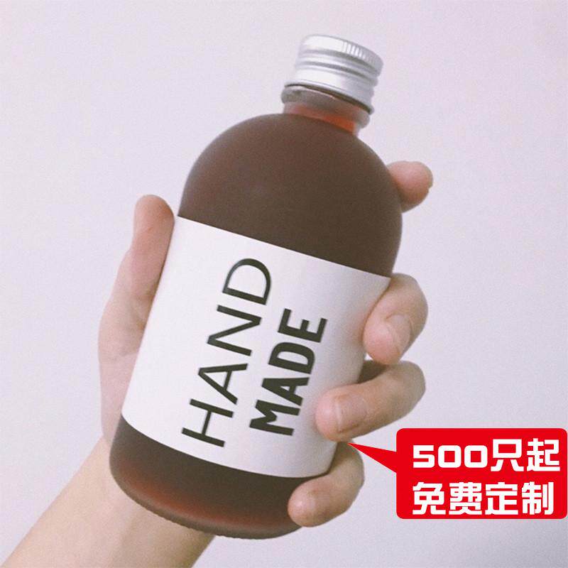 350ml蒙砂泡茶瓶饮料瓶果蔬汁酸梅汤瓶果汁瓶轻果酒瓶玻璃瓶食断