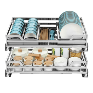 浅柜碗篮400以内深度37cm拉篮600窄柜70不锈钢80碗碟架750柜体800