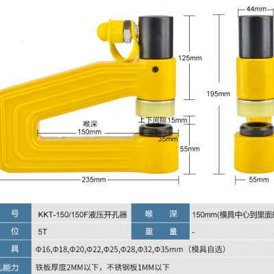 极速厂促长喉深桥架液压开孔器 手动便携式免打孔电箱开孔器品