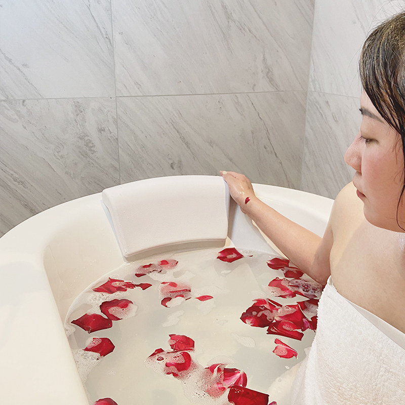 浴缸枕头头枕酒店家用浴室浴盆木桶免打孔泡澡护颈靠枕防滑垫躺枕