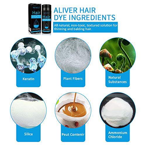 极速Aliver Hair Building Fibers (Black) Instantly Conceal &a