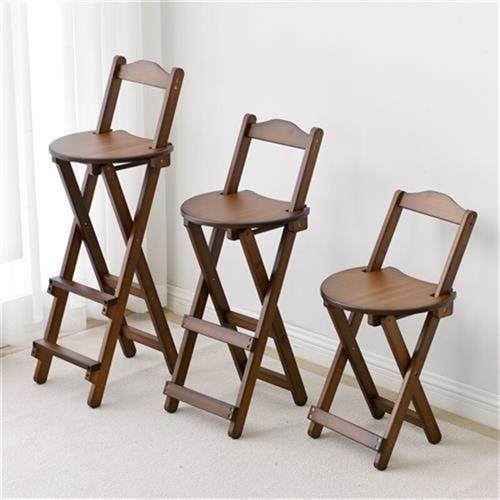 新森餐蕴吧台椅厨房靠背椅子客厅可折叠高脚椅酒吧椅实木家 之椅