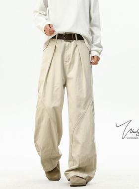 V3刀7 美系式白色弯裤男2025夏季穿搭日子工装宽松直筒V25GXZ3阔