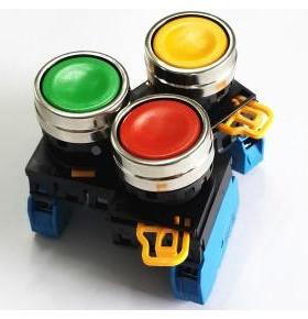 IDEC正品和泉YW4B-M1E10G 11 01R Y自复位YSW绿色B按钮开关YW-E10