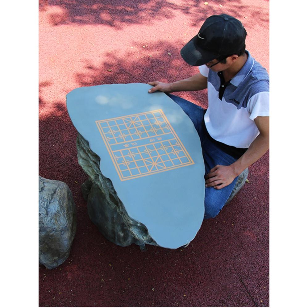 玻璃钢仿真户外石头桌椅休闲茶几中式庭院公园林假山组合造景装饰