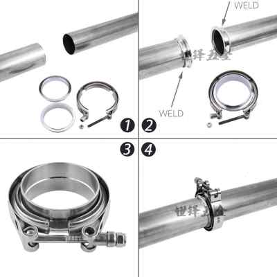 排气管卡箍凸缘消音器抱箍不锈钢喉箍管夹现货供应V band clamp