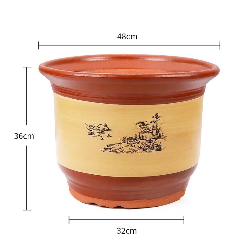 花盆大号特大号超大瓦盆老式兰花盆紫砂陶瓷阳台家用复古土陶粗陶