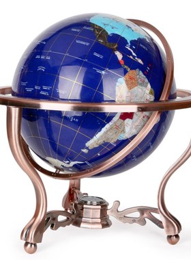 极速景泰蓝宝石贝壳地球仪摆件 公司开业礼品办公室办公桌工艺品