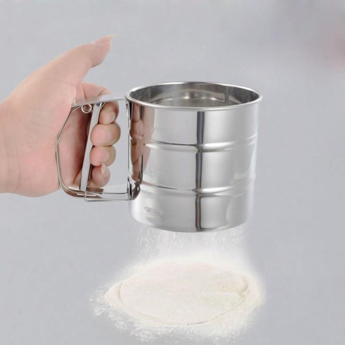stainless steel mesh cake flour sifter strainer cup shape