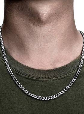 极速Fashion New mm Cuban Chain Necklace Men Gold Color Stain