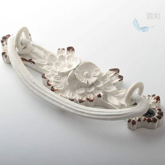 仿古中式把手明装小拉手黑色白色暗拉手柜门欧式吊环抽屉铁艺拉环