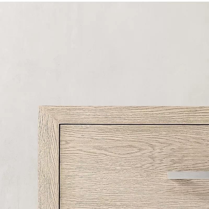 RH美式乡村复古实木斗柜法式简约轻奢灰橡木边柜卧室储物抽屉柜子