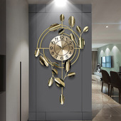 创意铁艺挂钟客厅玄关墙面装 饰钟表家用餐厅书房厨房静音时钟