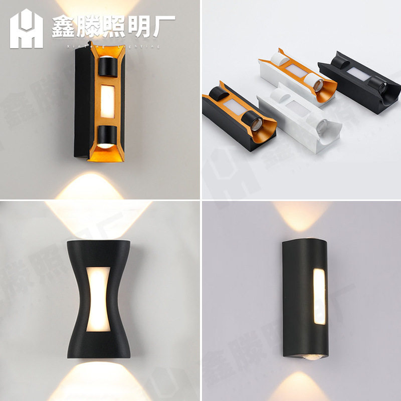 户外防水壁灯床头灯壁灯欧式极简上下发光卧室花园别墅led灯墙壁