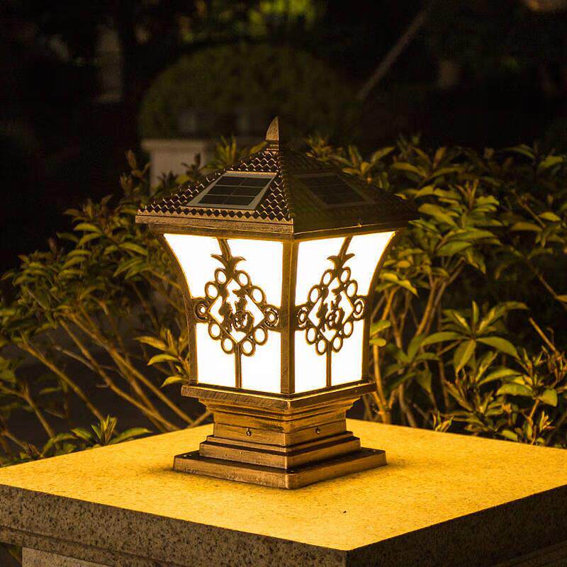 太阳能柱头灯室外庭院围墙灯大门柱子户外防水别墅墙头灯家用超亮