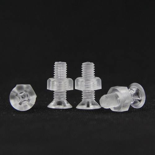 包邮PC透明沉头十字螺丝 尼龙亚克力十字螺丝平头塑料PC螺母玩具